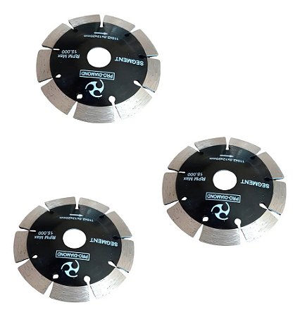 Kit 3 Discos Curvos Diamantados para Porcelanato e Mármore