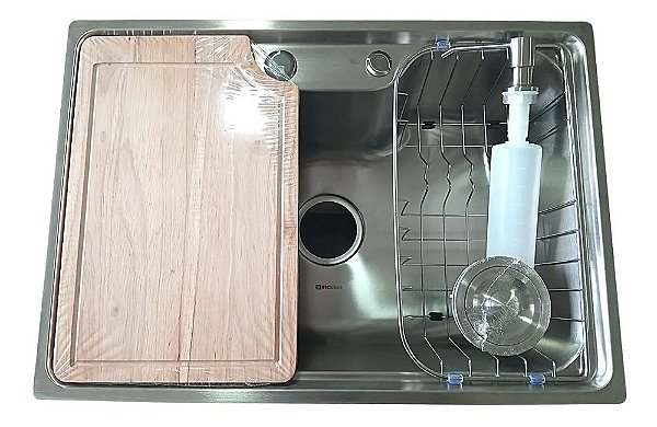 Cuba Gourmet Cozinha Inox 304 com Válvula, Tábua, Dosador e Cesto
