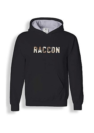 Casaco Moletom Preto Camo Raccon