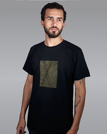Camiseta Masculina Preta Palmeira RACCON