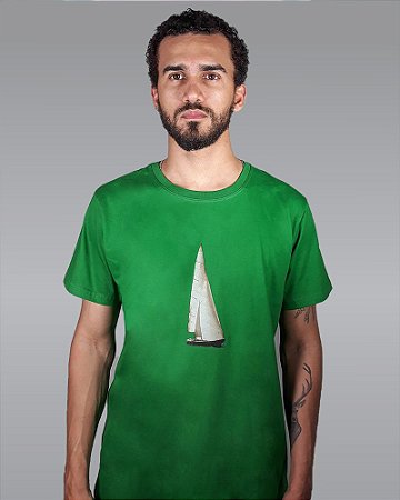 Camiseta Masculina Verde Barco RACCON