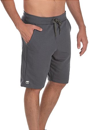 Bermuda Masculina de Moletom Cinza Chumbo Raccon