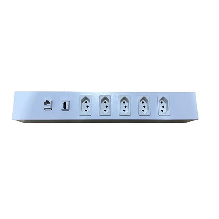 Calha J Para Mesa (390mm) + 5 Elétrica + 1 Rj45 + 1 Hdmi