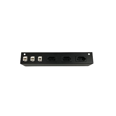 28 UNI. CALHA J PARA MESA DE ESCRITÓRIO PRETA + 84 TOMADAS + 84 Rj-45