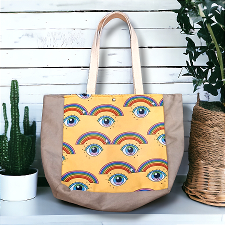 Ecobag Olho grego/ amarelo