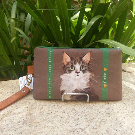 Bolsa de mão gato / amor