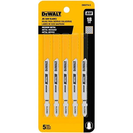 Lâmina p/ Serra Tico Tico 3" 18 dentes (com 5 peças) - DW3774-5 - Dewalt