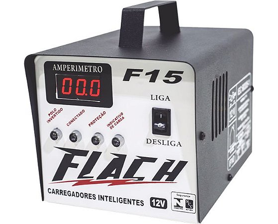 Carregador de Bateria Inteligente F15 127/220V 60A 12V - F15 - Flach