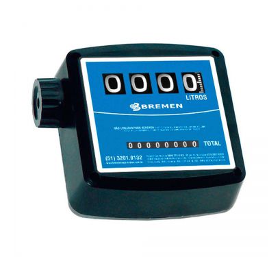 Medidor de Vazão Mecânico p/ Combustível 4 Dígitos sem Filtro - 7811 - Bremen