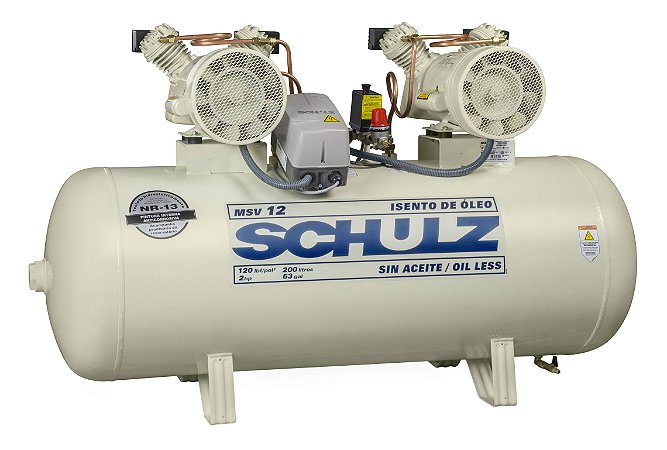 Compressor de Ar MSV 12 /200L 60HZ 220V Isento de Óleo - 920.8034-0 - Schulz