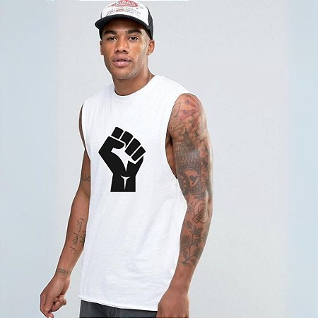 T-SHIRT BRANCA S/ MANGA PUNHO CERRADO