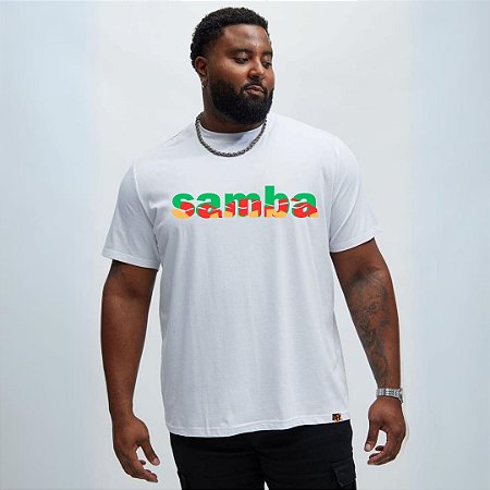 T-SHIRT BRANCA SAMBA COLORS