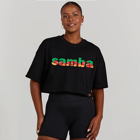 CROOPED SHIRT PRETA SAMBA COLORS