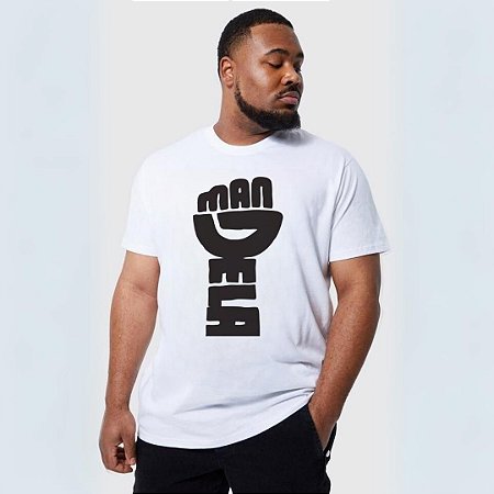 T-SHIRT BRANCA HOMENAGEM A MANDELA