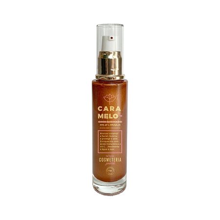 Caramelo de Coco Queimado com Ác. Hialurônico e Vit. C - bronzer corporal FPS 47 e FPUVA 21