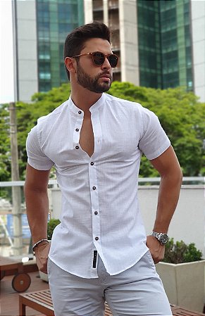 CAMISA MC BRANCA LINHO