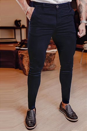 CALÇA ALFAIATARIA AZUL SUPER SKINNY