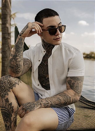 CAMISA MC LINHO OFF WHITE