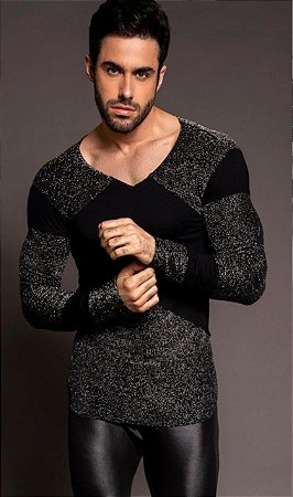 Camiseta masculina brilhosa Outlet
