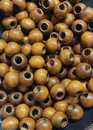 BOLA PASSANTE DE MADEIRA 20 mm PACOTE COM 100 PCS