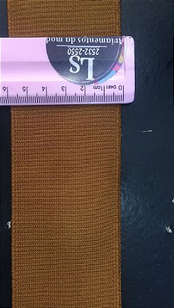 ELÁSTICO JACAR 6cm COR CAMEL - PC COM 10 METROS