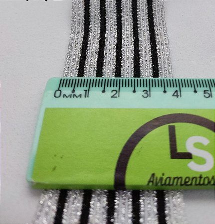 ELÁSTICO 3cm LUREX PRATA E DOURADO - PC COM 20 METROS COLORIDOS