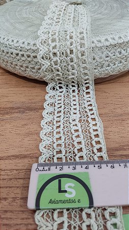 RENDA ALGODÃO 6cm - ROLO COM 25 METROS