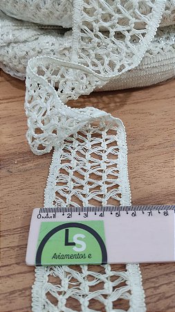 RENDA ENTREMEIO 6cm - ROLO COM 20 METROS
