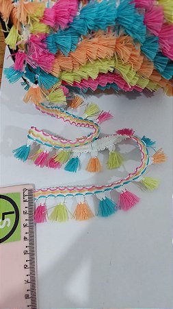 RENDA FRANJA COLOR 28 mm - ROLO COM 20 METROS