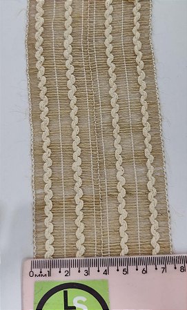 RENDA ENTREMEIO DE JUTA 7 CM - ROLO COM 10 METROS