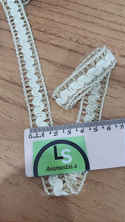 RENDA ENTREMEIO JUTA - 2,0 CM - ROLO COM 10M / 50M