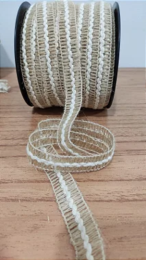 RENDA ENTREMEIO ALGODAO 15 MM  - ROLO COM 20 METROS