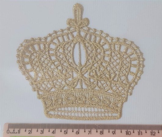 APLIQUE PARA ROUPAS Coroa Dourada princesa pct com 10 unidades