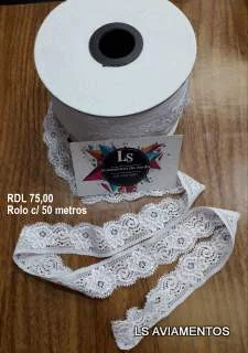 RENDA DE LYCRA  SUPER MACIA OTIMA ELASTICIDADE PC C 50 METROS