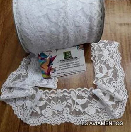 RENDA DE LYCRA  ENTREMEIO  FLORAL 6 CM  SUPER MACIA OTIMA ELASTICIDADE PC 50 MT