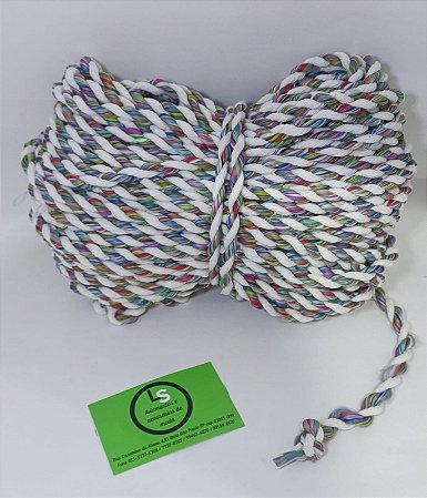 CORDÃO TORCIDO, MESCLADO COM CRU, PCT COM 50 METROS, 8mm, 50% ALGODÃO E 50% POLIÉSTER, CONFIRA