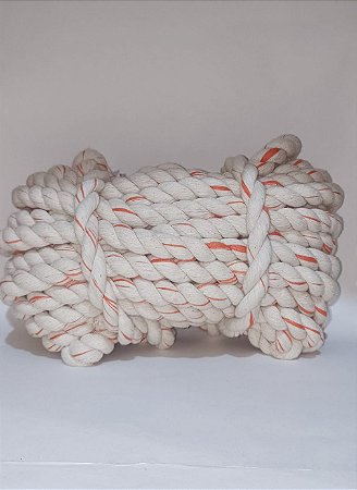 CORDÃO TORCIDO, 15 mm, MESCLADO NA COR LARANJA E CRU, PCT COM 11 METROS