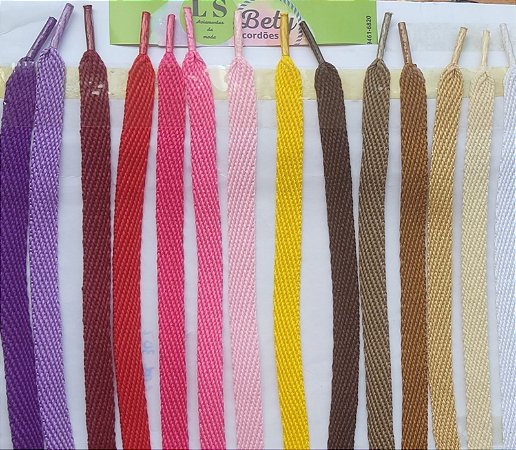 Cadarço de Tenis Chato com 1,20 metro kit cores variadas 50 pares