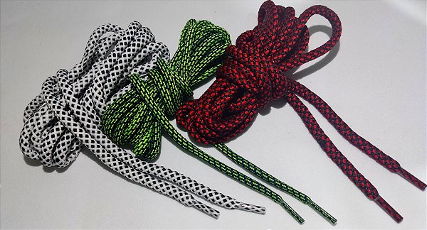 Cadarço Tênis redondo diferenciados modelo aranha com 1,20mt  kit 30 pares.(60 pecas )