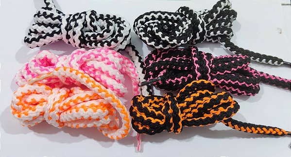 Cadarço Tênis redondo diferenciados modelo  com 1,20mt  kit 30 pares.(60 pecas )