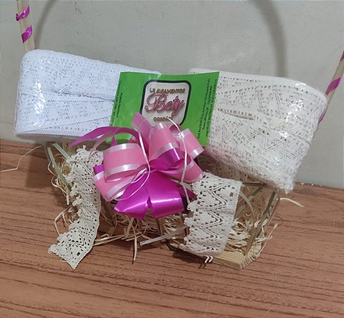 Renda algodão Bico - 4,5 cm - Branca e Cru
