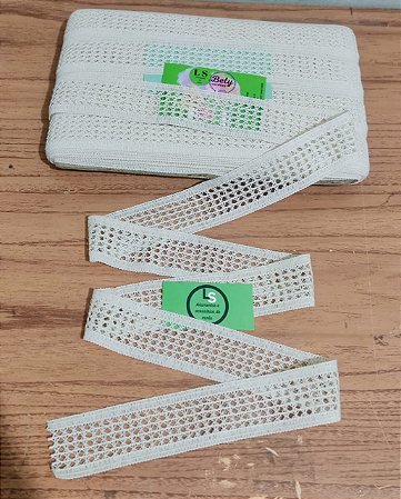 Renda Entremeio de algodão - 5 cm - 10M / 50M