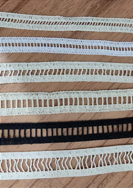 PONTO PALITO - ROLO COM 50 METROS - PRETO E CRU