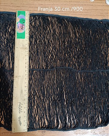 Franja Algodao-30cm-Preta