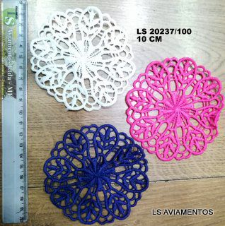 APLIQUE PARA ROUPAS DE RENDA 10 X 10 cm   20 unidades