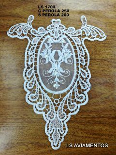 Aplique de renda com tule bordado kit com 20 unidades