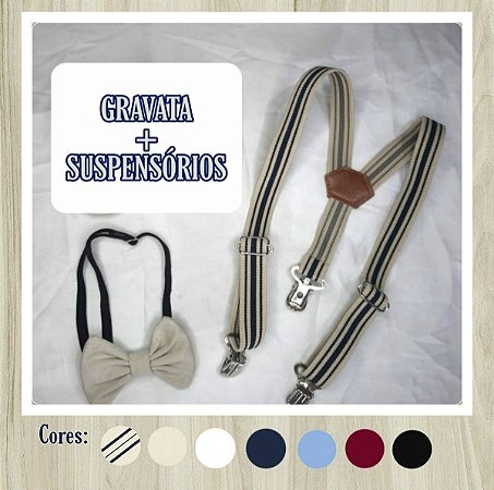 Kit Suspensório + gravata Bebê Menino Recem Nascido