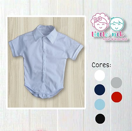 Camisa Body Bebê Menino Manga Curta