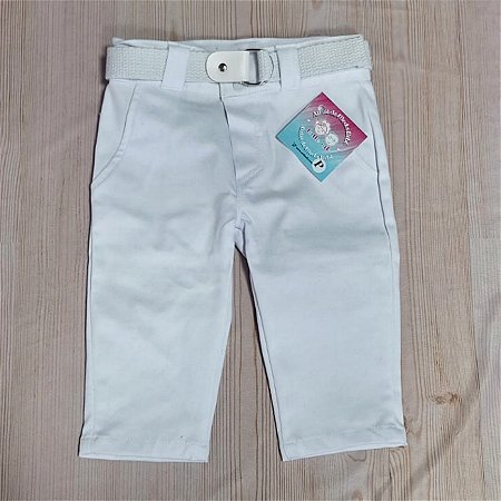 Calça Bebe em Sarja Colorido com Cinto