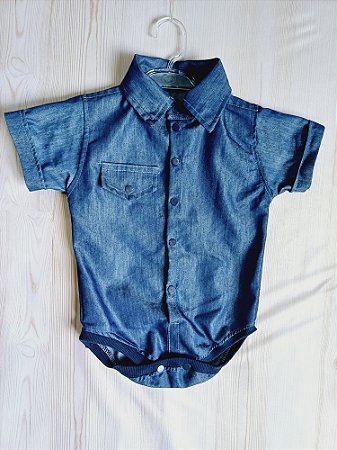 BODY CAMISA JEANS MANGA CURTA